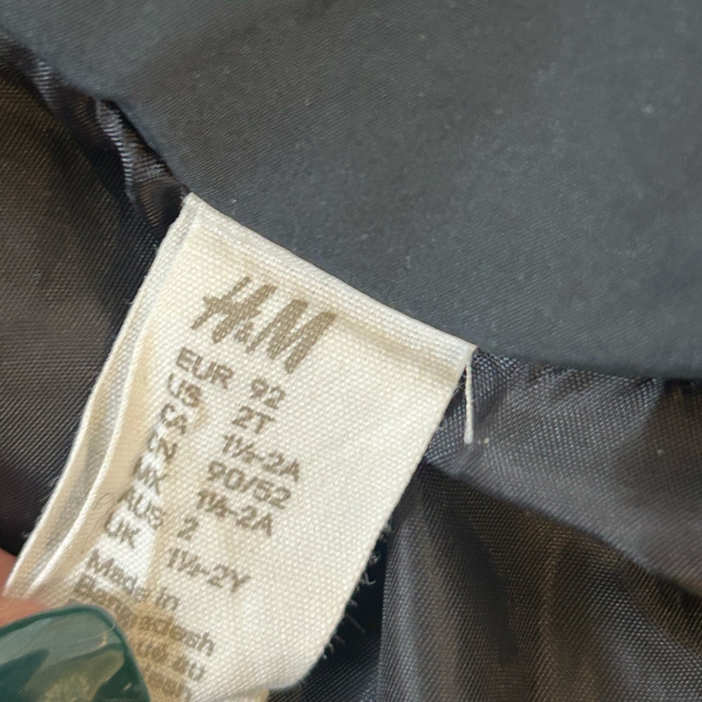 EUC H & M Toddler Kids Black Puffer Coat Sherpa Lined Hooded Winter Jacket - Picture 5 of 6